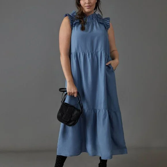 Anthropologie Lucena Tiered Ruffled Maxi Dress
